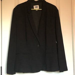 NWT Black blazer, one button stain pocket trim